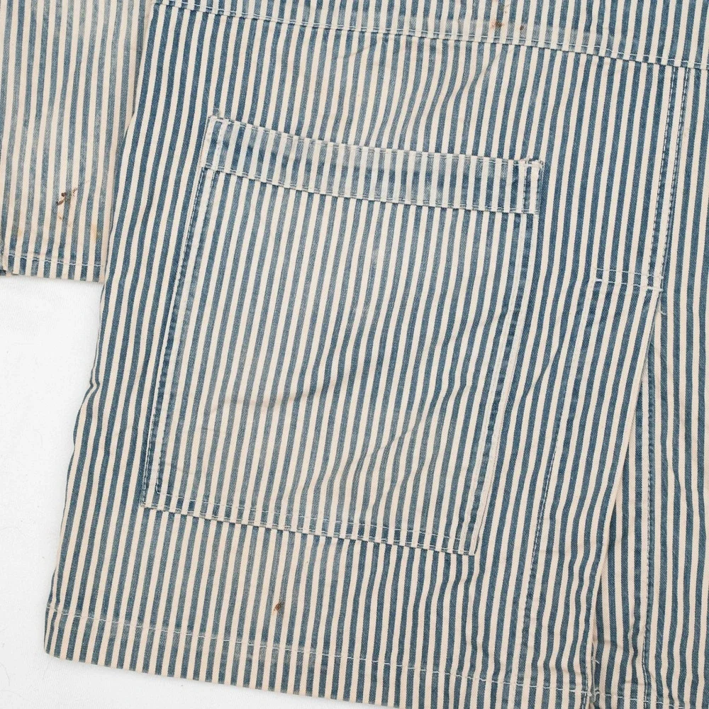 Vtg 2000s Neighborhood NBHD Hickory Stripe Dealer Chore Coat 30s 40s Style L - Picture 11 of 12